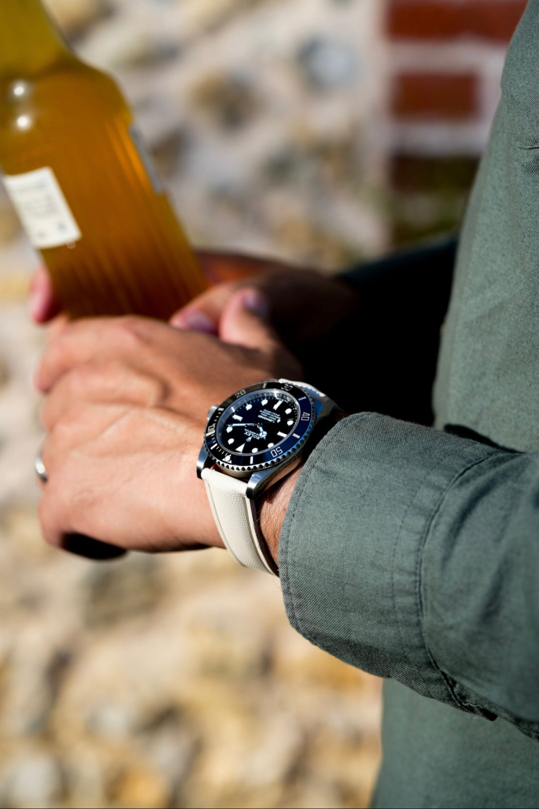 Sailcloth Effect FKM Rubber Strap with Deployant Clasp - For Rolex Submariner