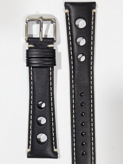 Omega X Swatch MoonSwatch Strap: Rally Racing Leather - Black