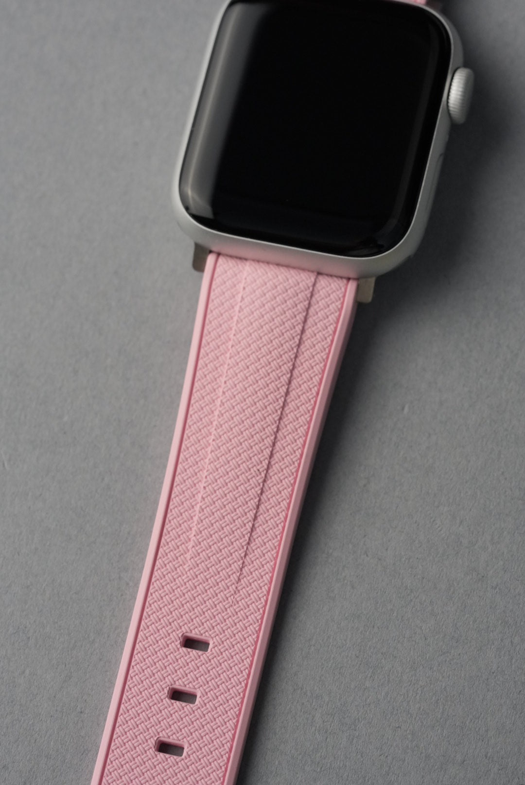 Rubber Woven Straight End Strap For Apple Watch