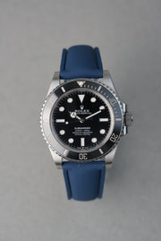 Sailcloth Effect FKM Rubber Strap with Deployant Clasp - For Rolex Submariner - Navy