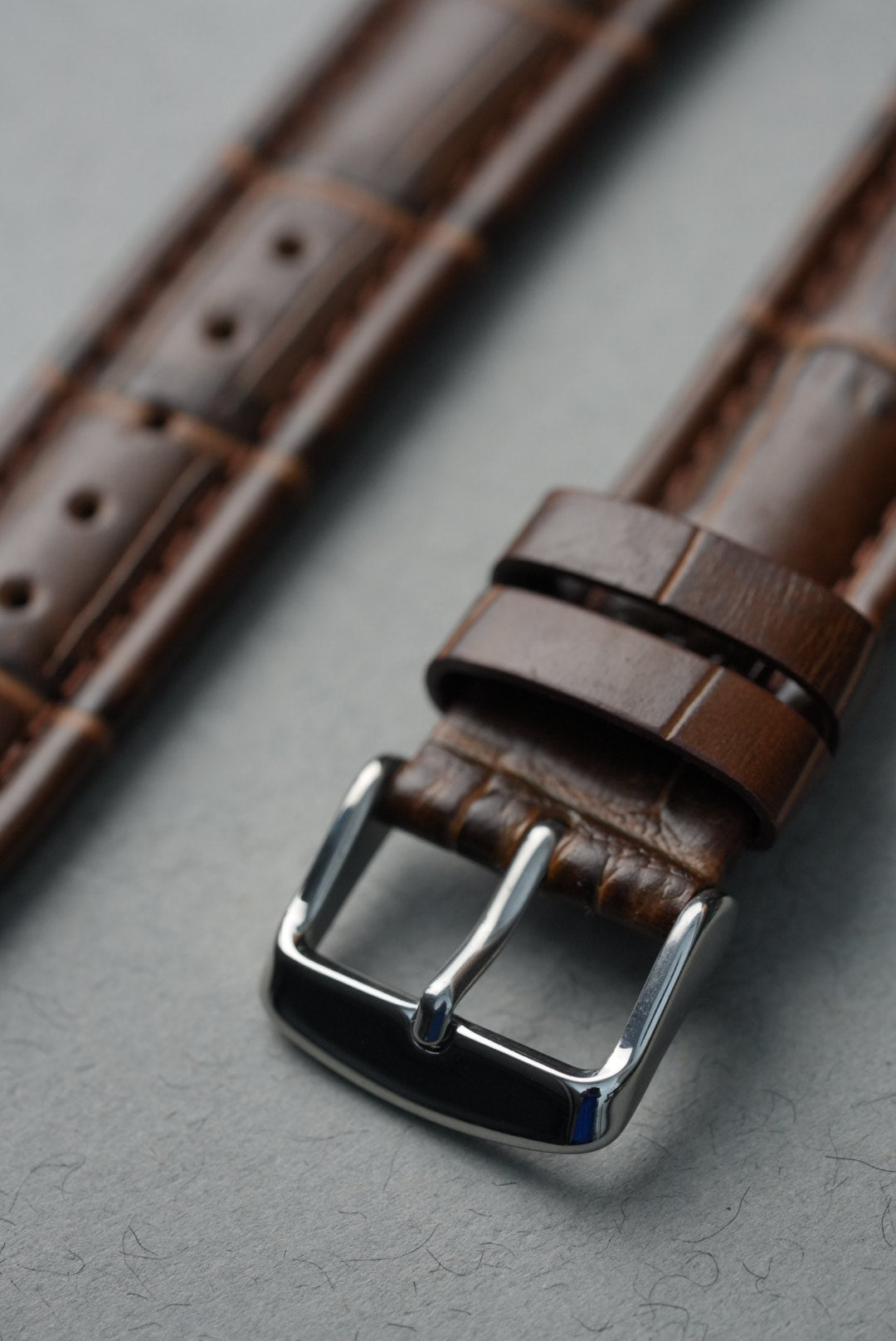 Embossed Leather Strap for Omega x Swatch MoonSwatch – Mission to Saturn – Brown