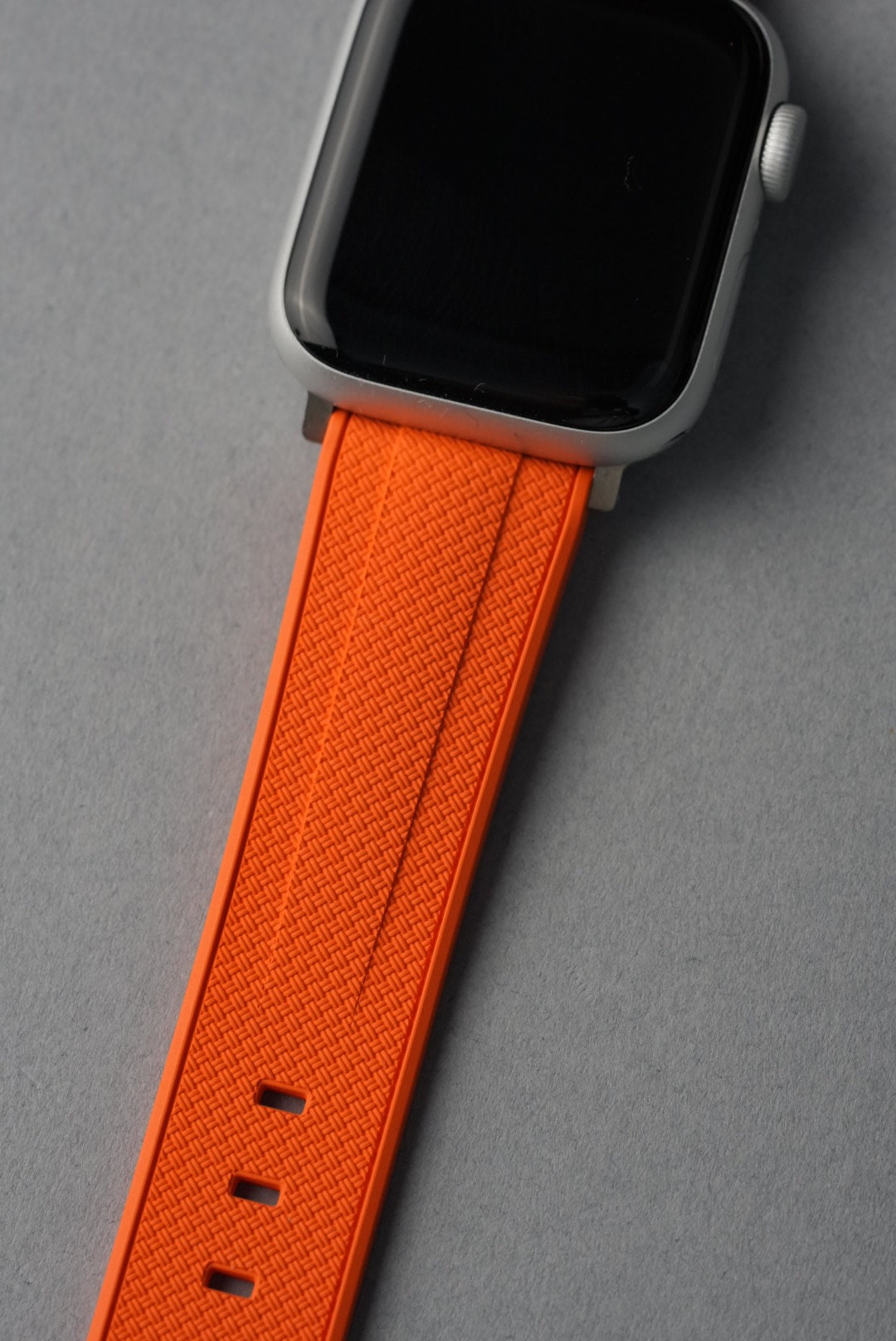 Rubber Woven Straight End Strap For Apple Watch