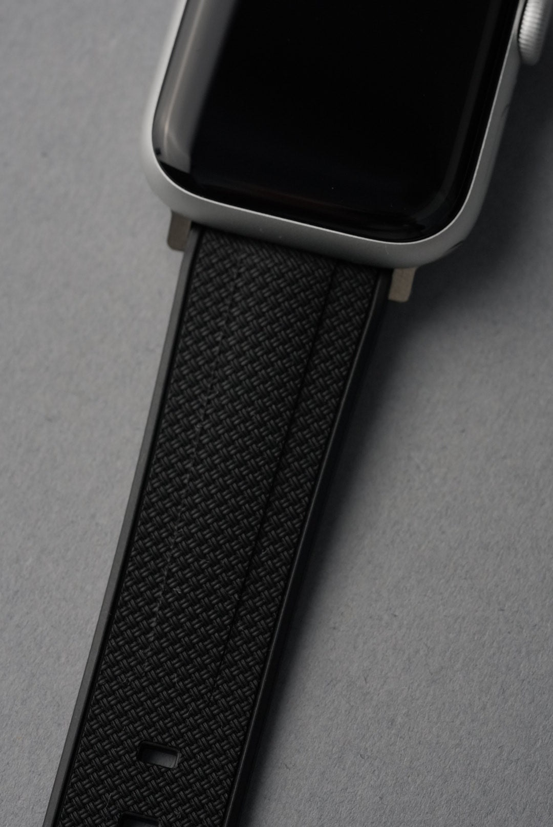 Rubber Woven Straight End Strap For Apple Watch