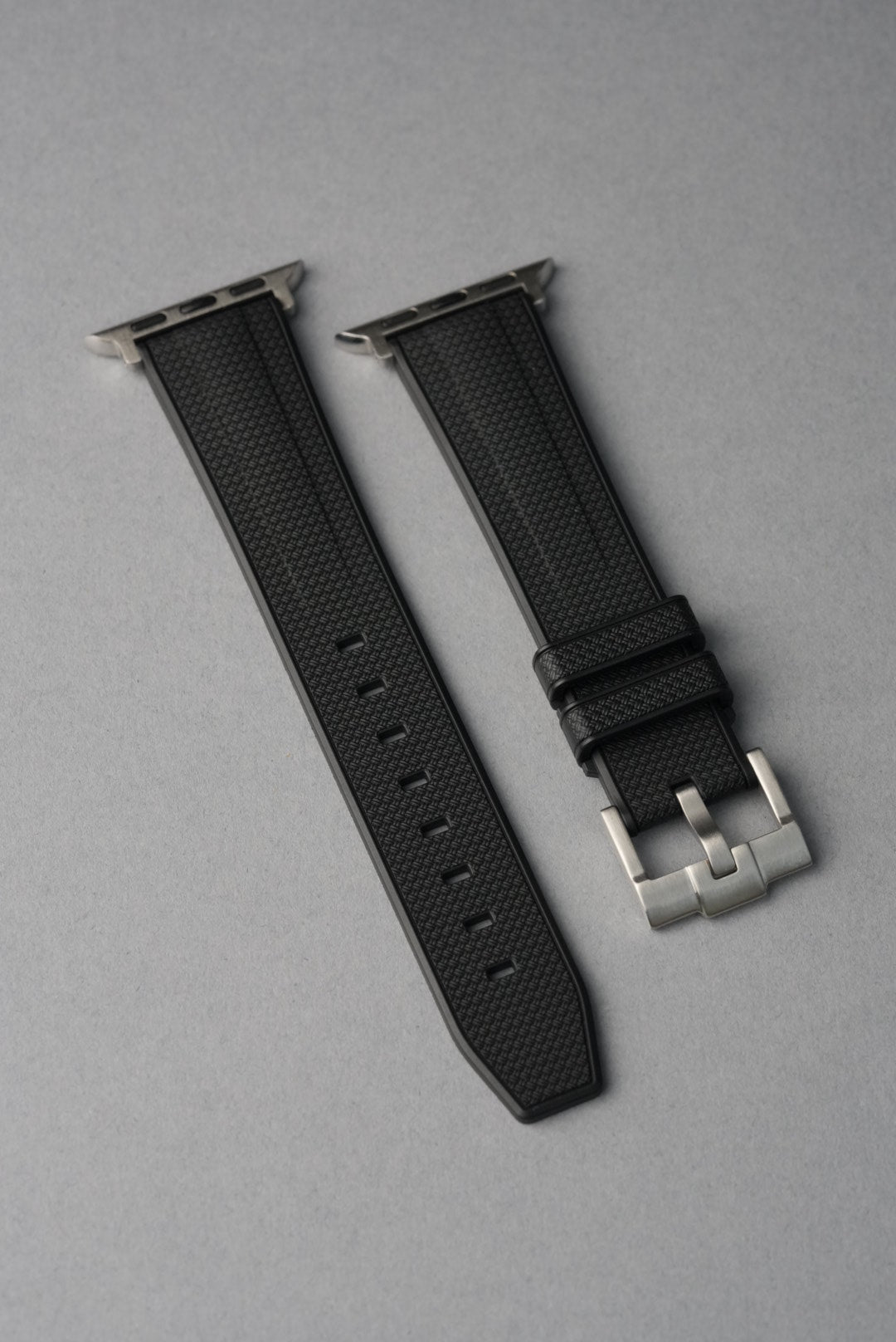 Rubber Woven Straight End Strap For Apple Watch