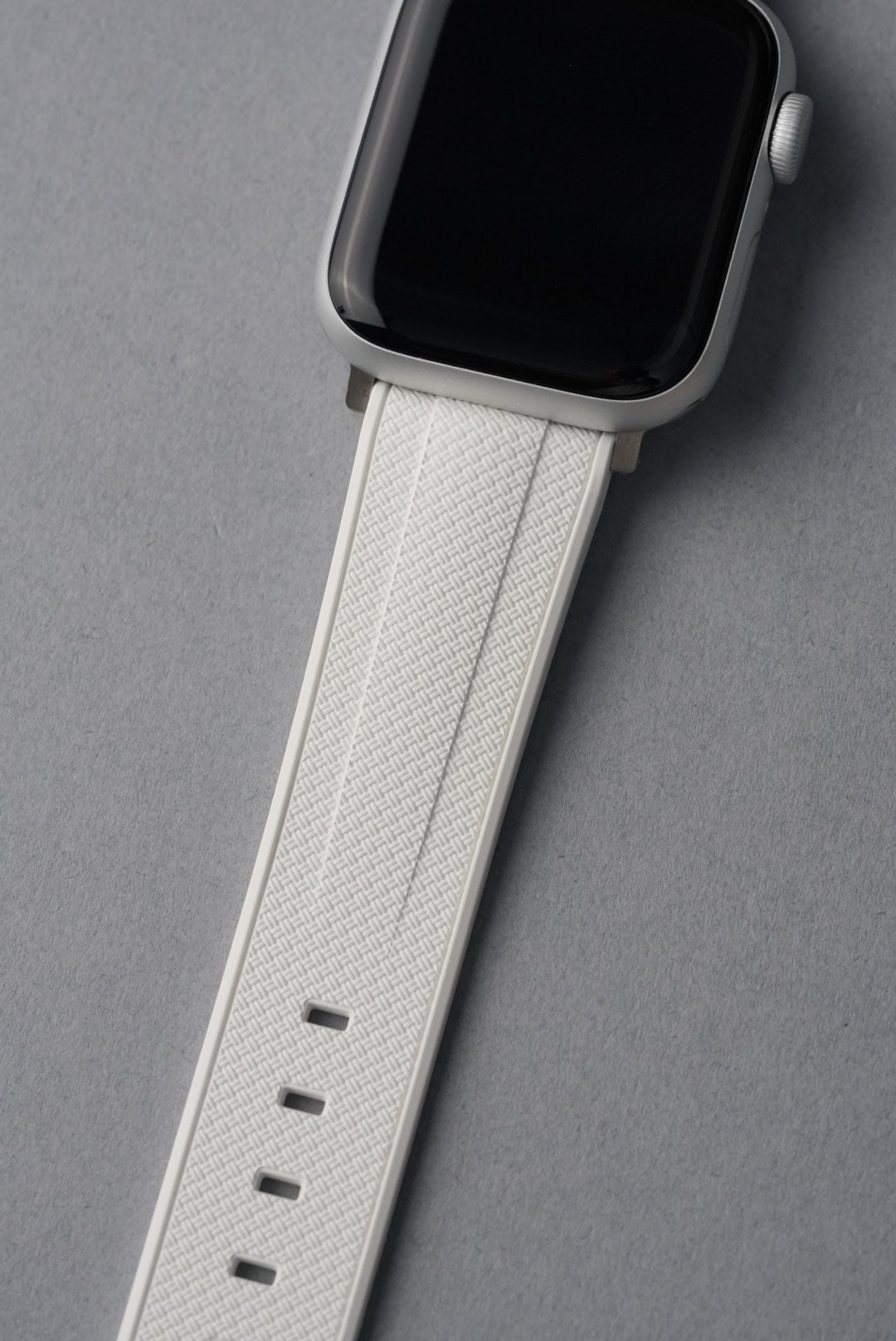 Rubber Woven Straight End Strap For Apple Watch