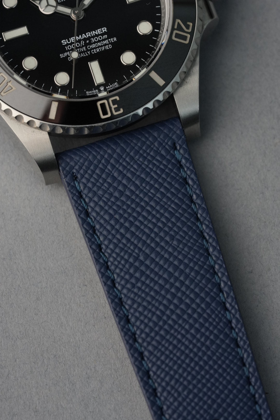 Saffiano Leather Watch Strap for Rolex Submariner