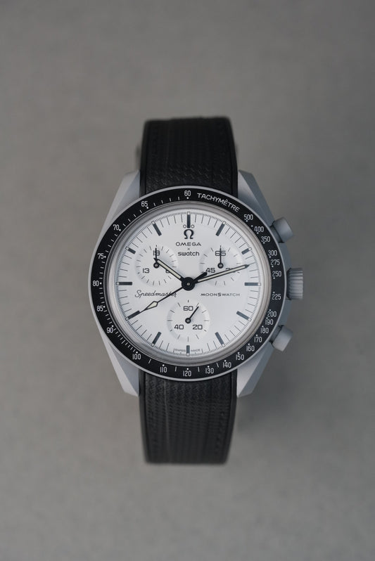 Rubber Curved Strap for Omega x Swatch MoonSwatch – 1965 – Black