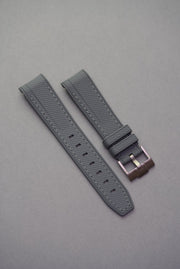 Rubber Curved Strap for Omega x Swatch MoonSwatch – Mission to the MoonPhase – Grey with Grey Stitch