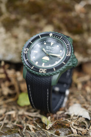 Rubber Woven Strap for Blancpain X Swatch Green Abyss