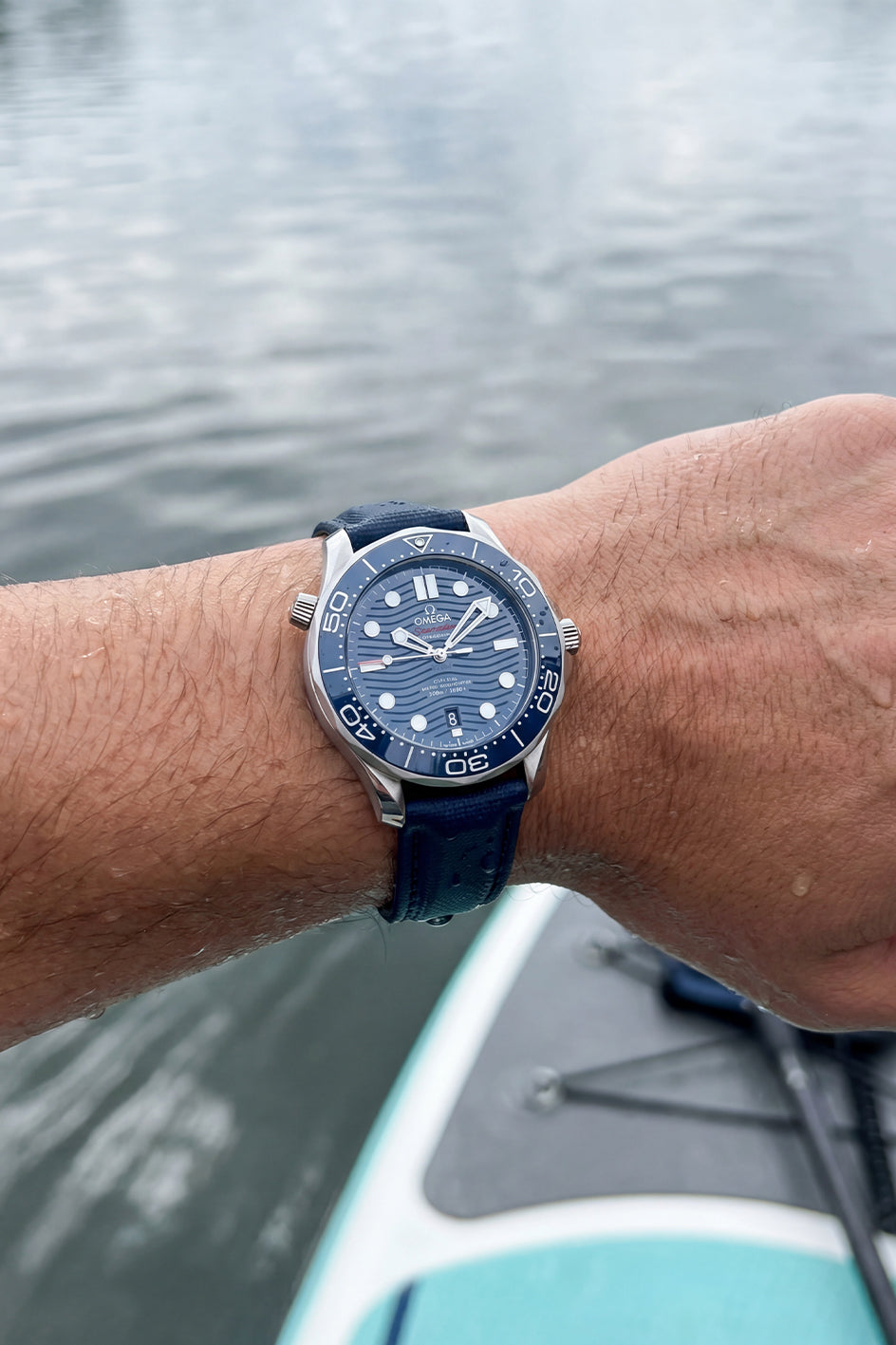 Omega Seamaster Diver 300M Sailcloth Strap with Deployant Clasp