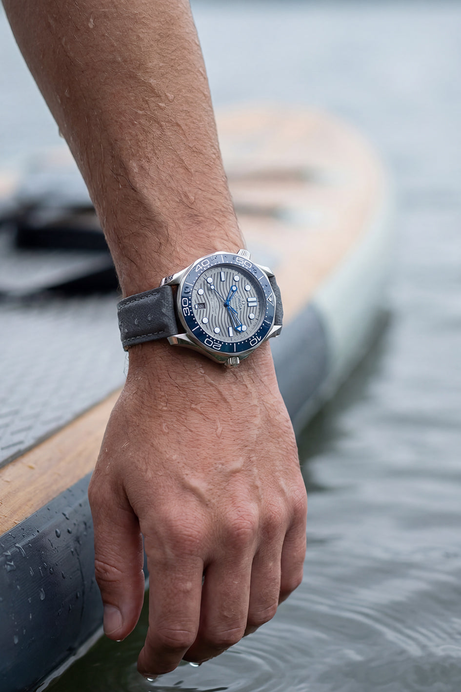 Omega Seamaster Diver 300M Sailcloth Strap with Deployant Clasp