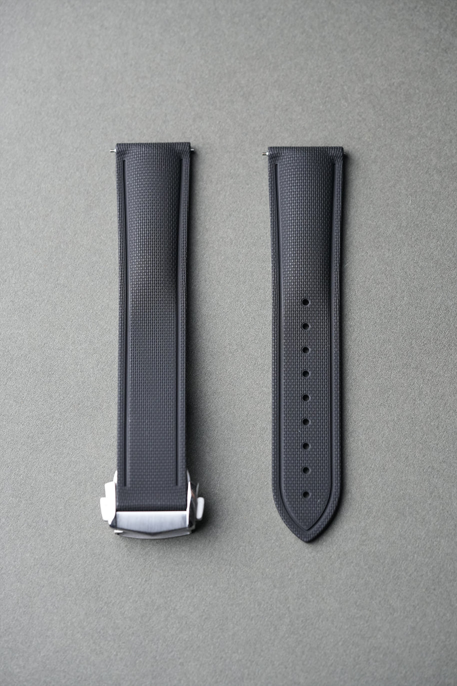 Sailcloth Effect FKM Rubber Strap with Deployant Clasp 20mm-22mm