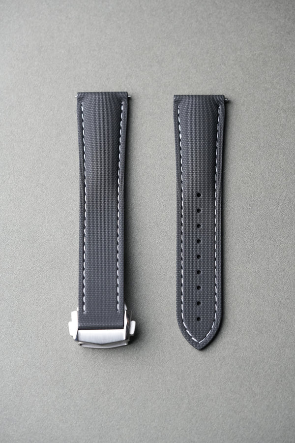 Sailcloth Effect FKM Rubber Strap with Deployant Clasp 20mm-22mm