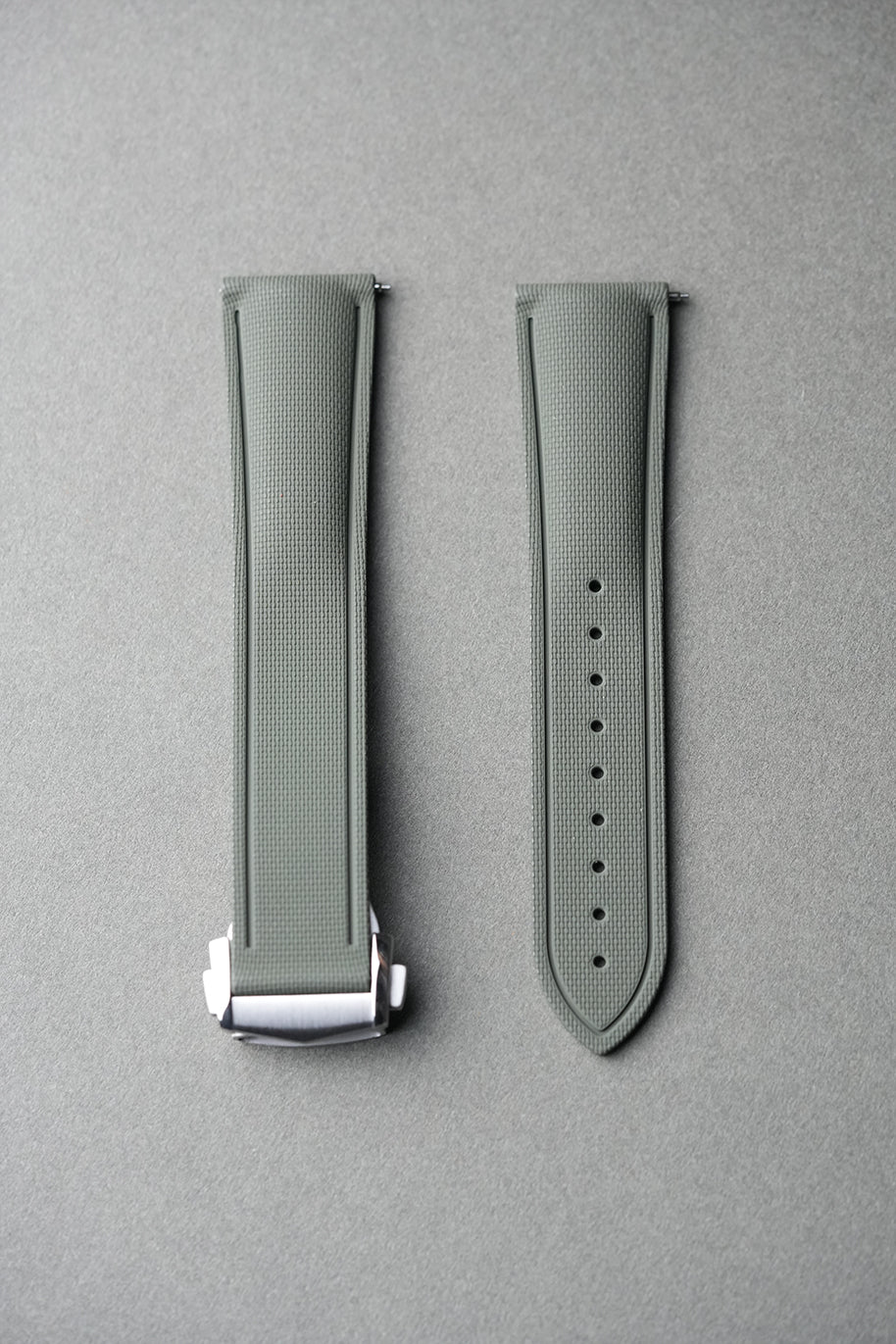 Sailcloth Effect FKM Rubber Strap with Deployant Clasp 20mm-22mm