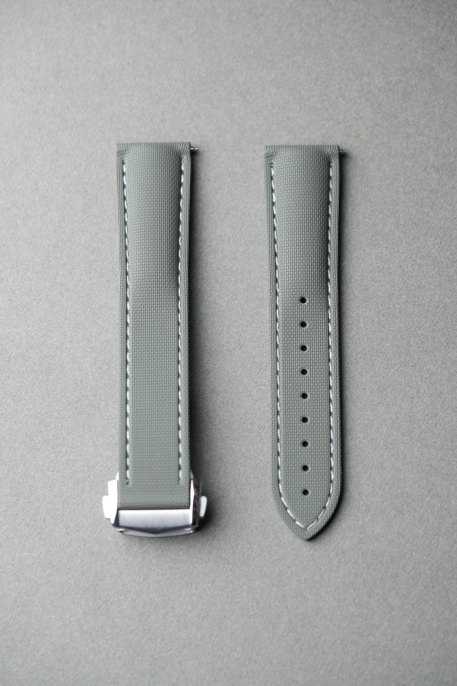 Sailcloth Effect FKM Rubber Strap with Deployant Clasp 20mm-22mm