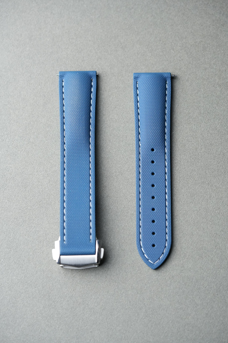 Sailcloth Effect FKM Rubber Strap with Deployant Clasp 20mm-22mm