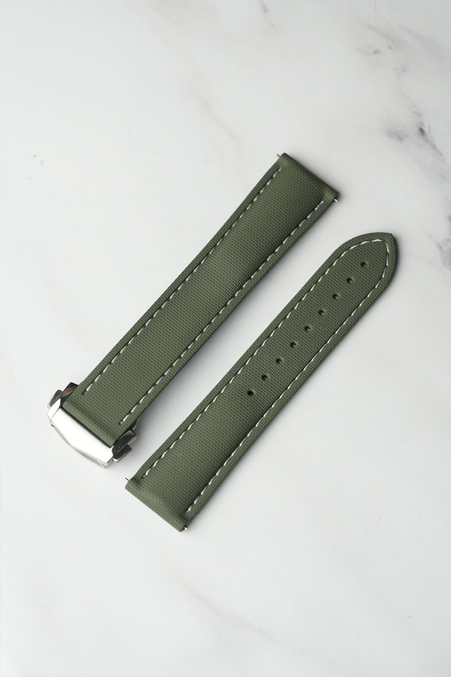Omega Seamaster Diver 300M Sailcloth-Effect FKM Rubber Strap with Deployant Clasp