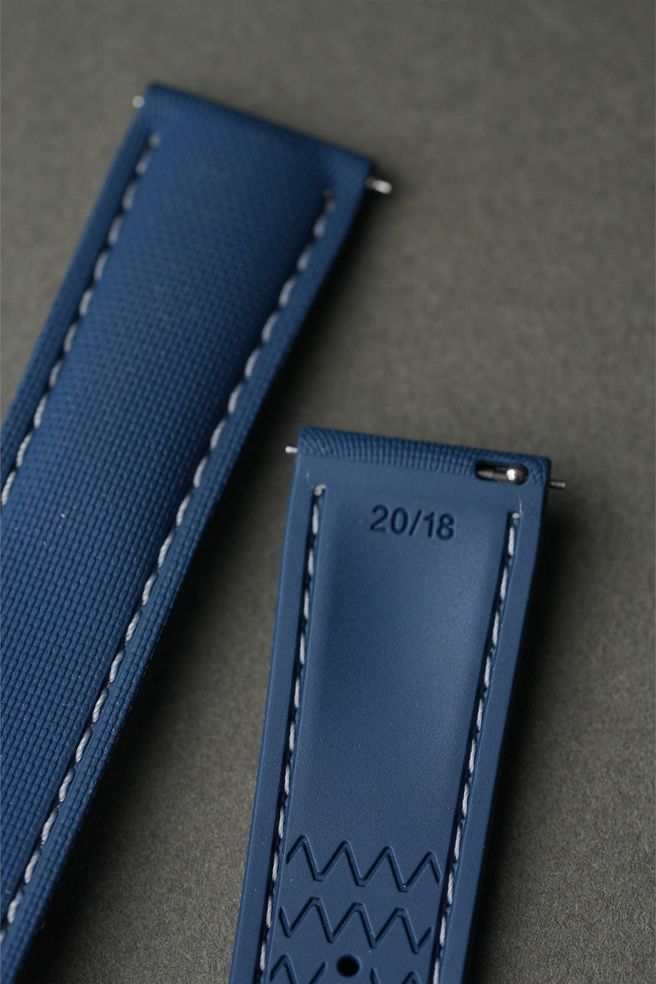 Sailcloth Effect FKM Rubber Strap with Deployant Clasp 20mm-22mm