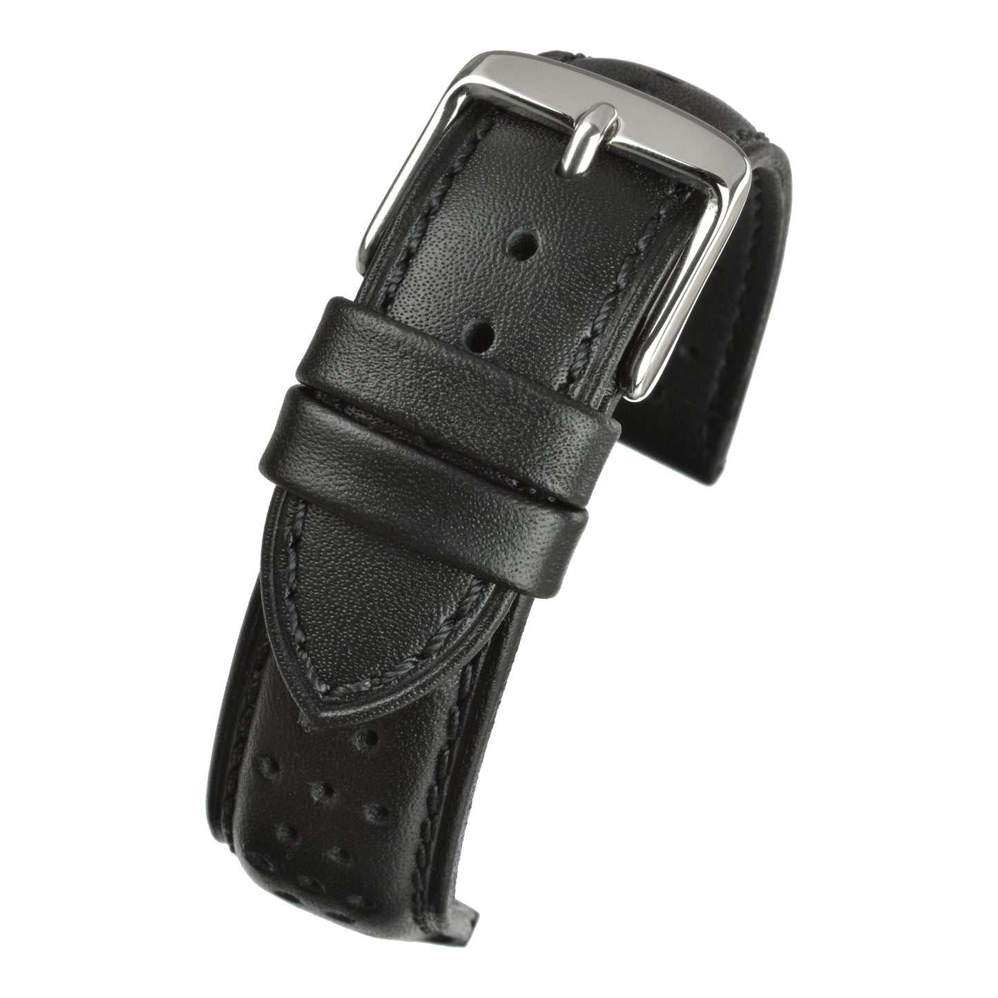 Smooth Perforated Leather Watch Strap