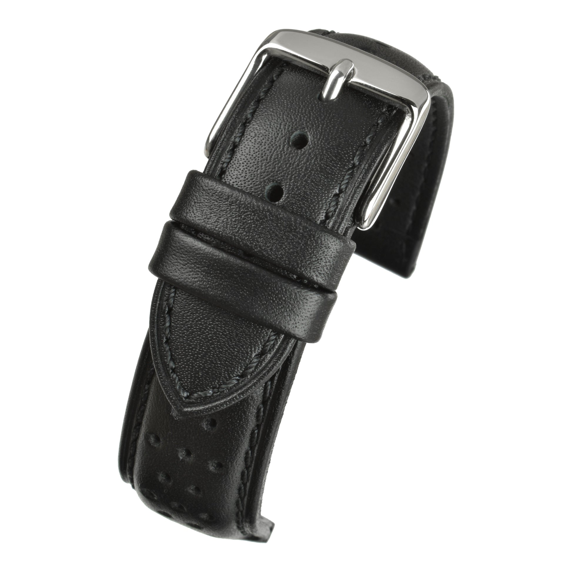 Smooth Perforated Leather Watch Strap