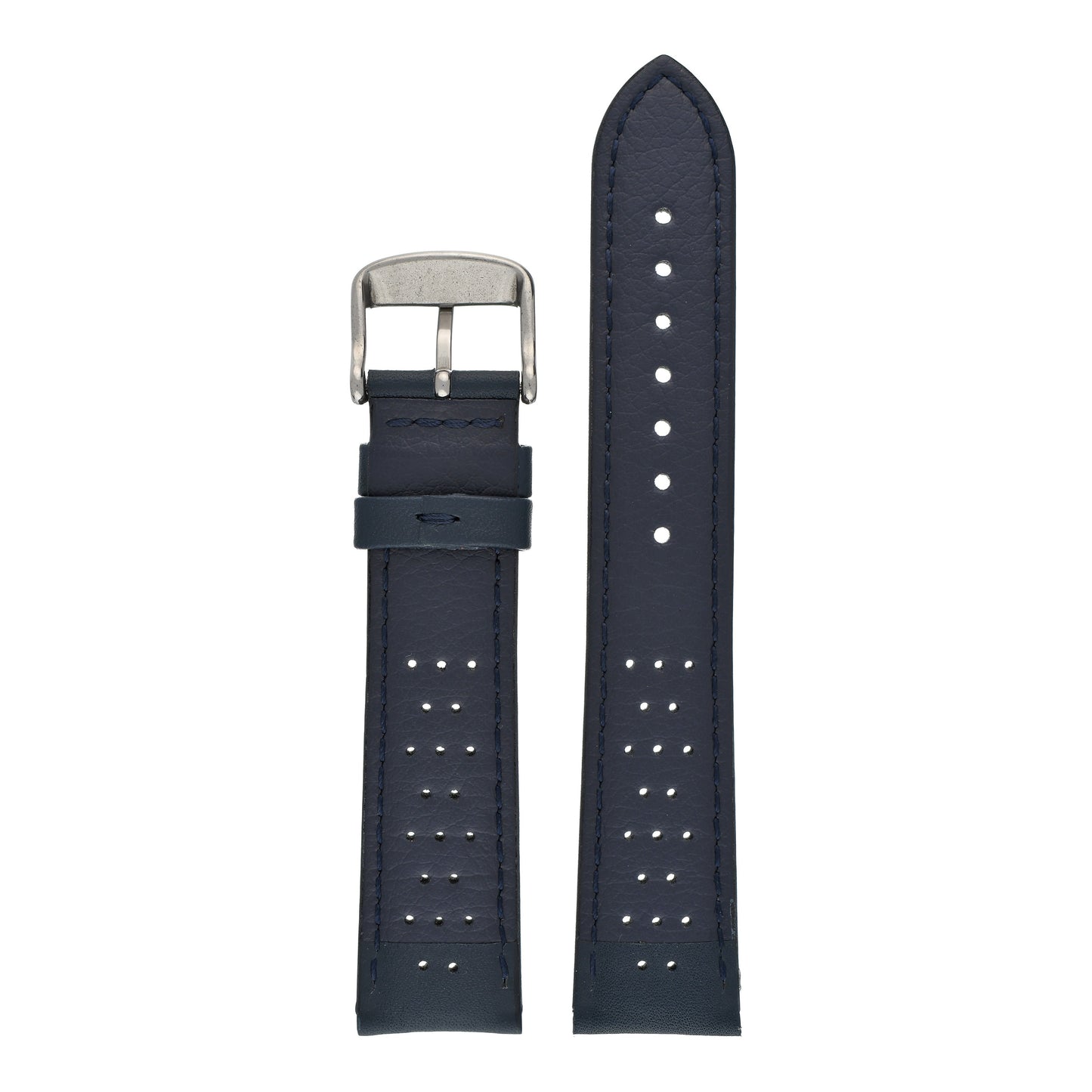 Smooth Perforated Leather Watch Strap