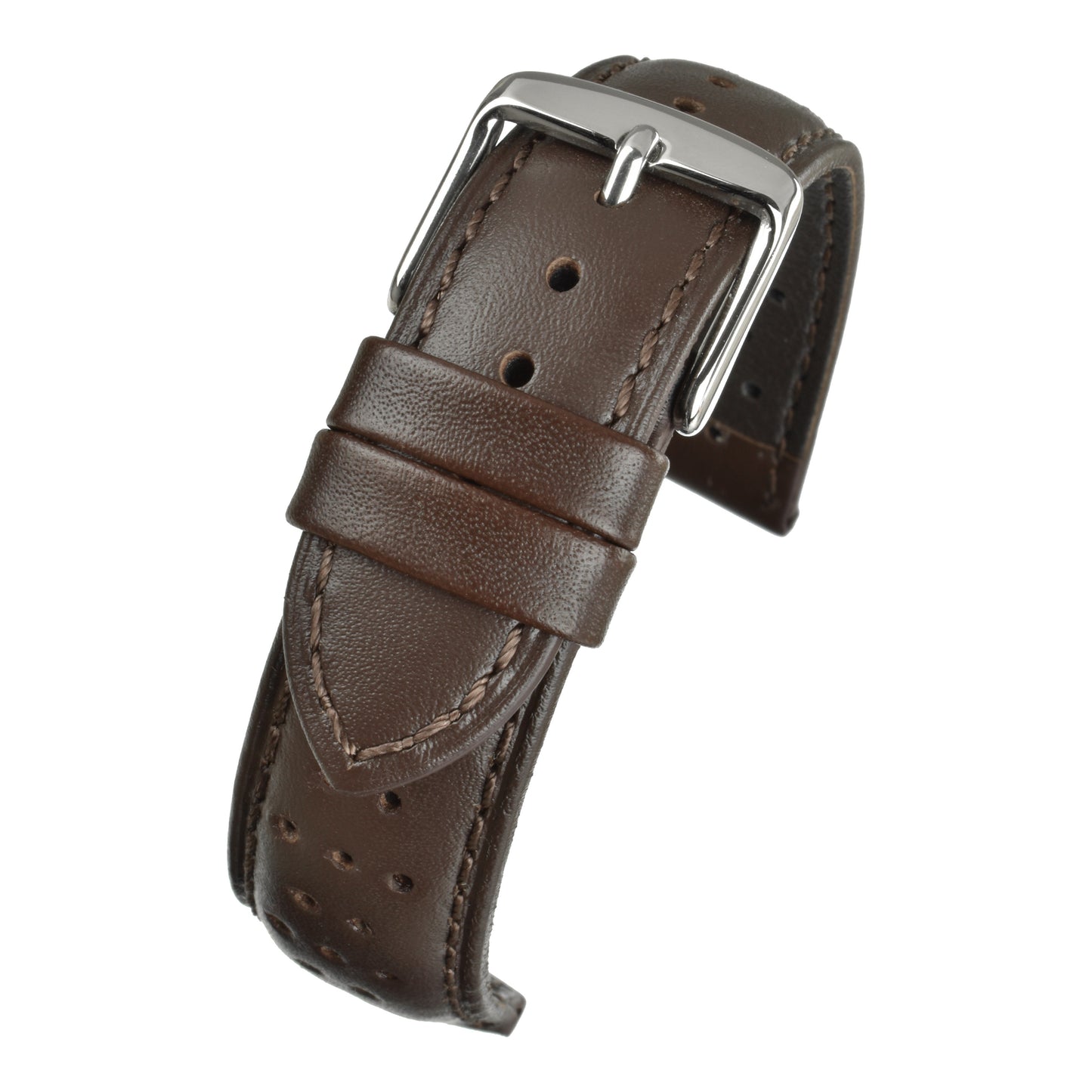 Smooth Perforated Leather Watch Strap