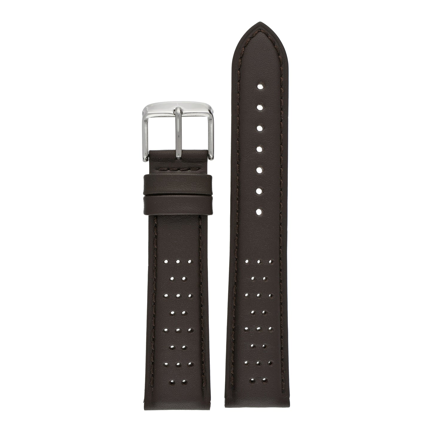Smooth Perforated Leather Watch Strap