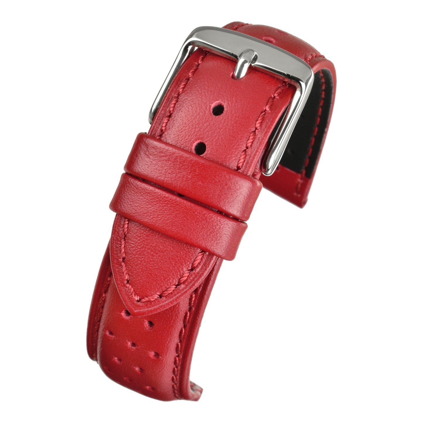Smooth Perforated Leather Watch Strap