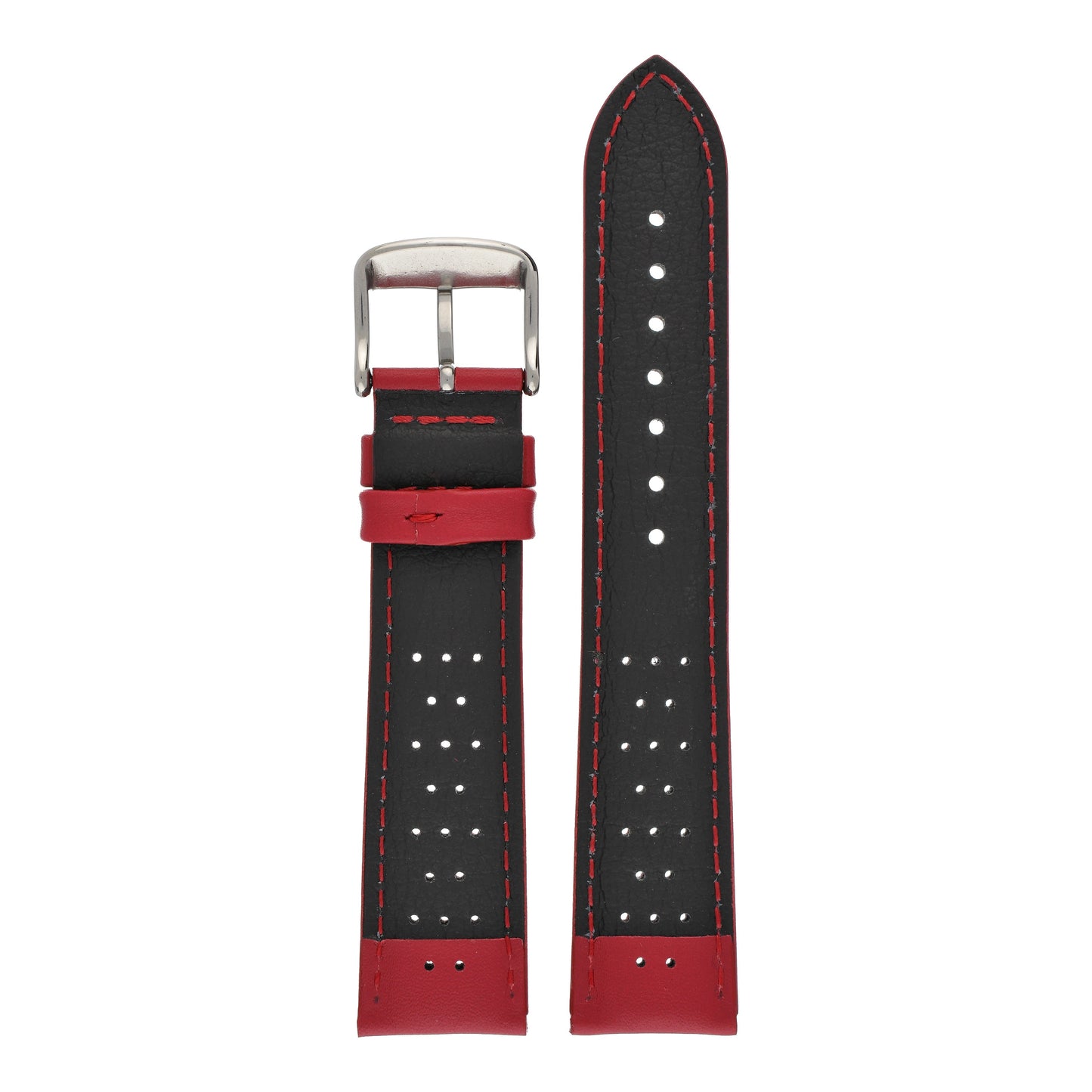 Smooth Perforated Leather Watch Strap