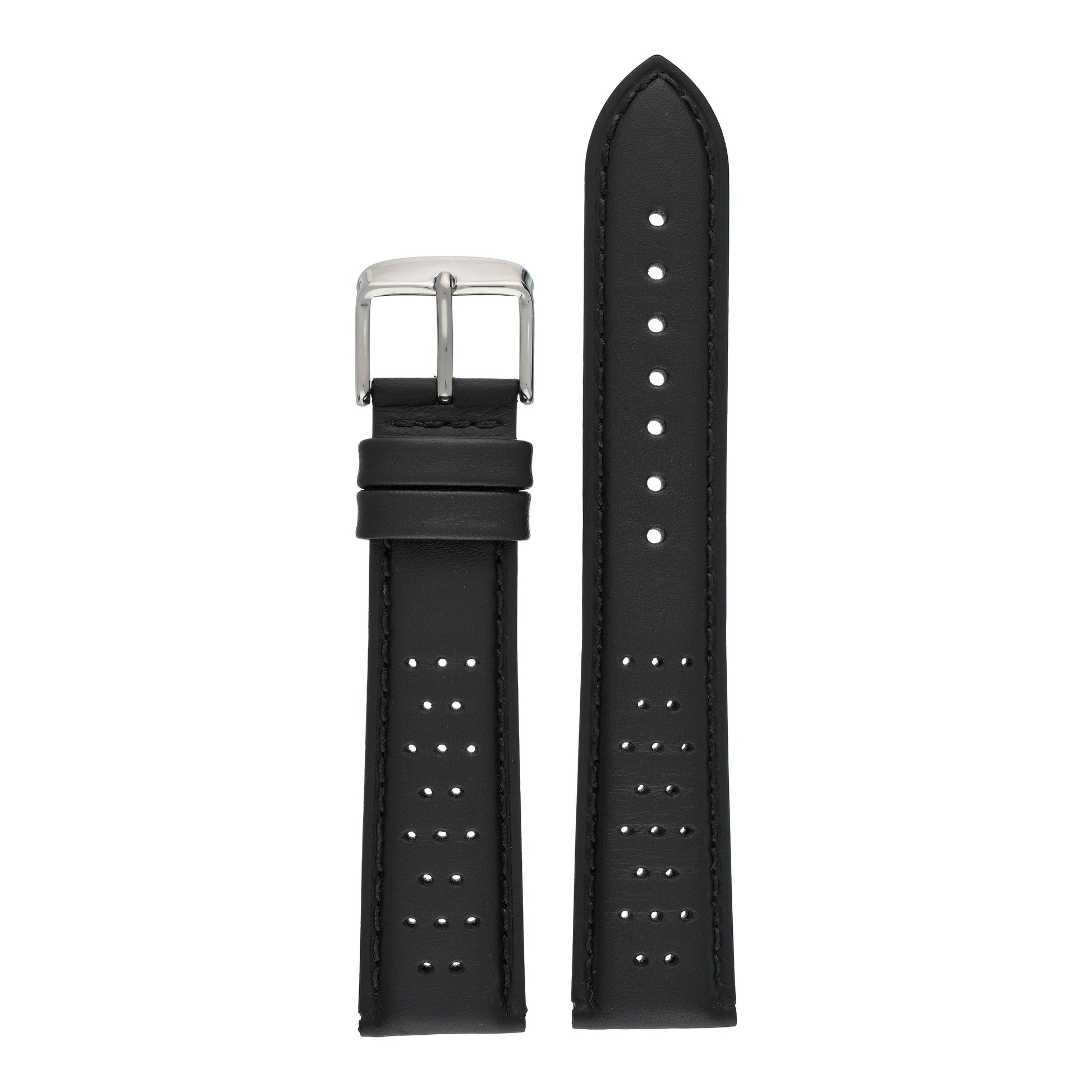 Smooth Perforated Leather Watch Strap