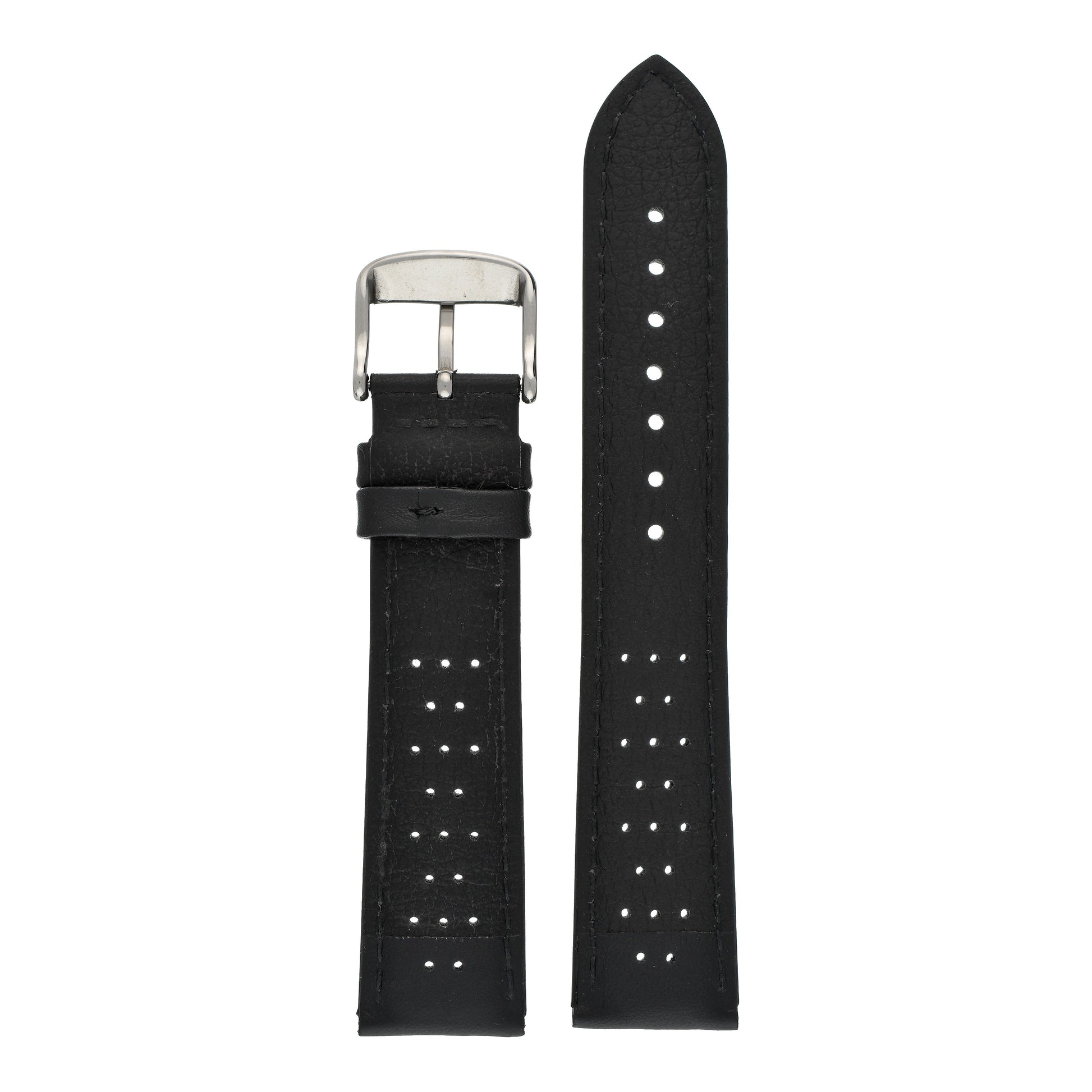 Smooth Perforated Leather Watch Strap