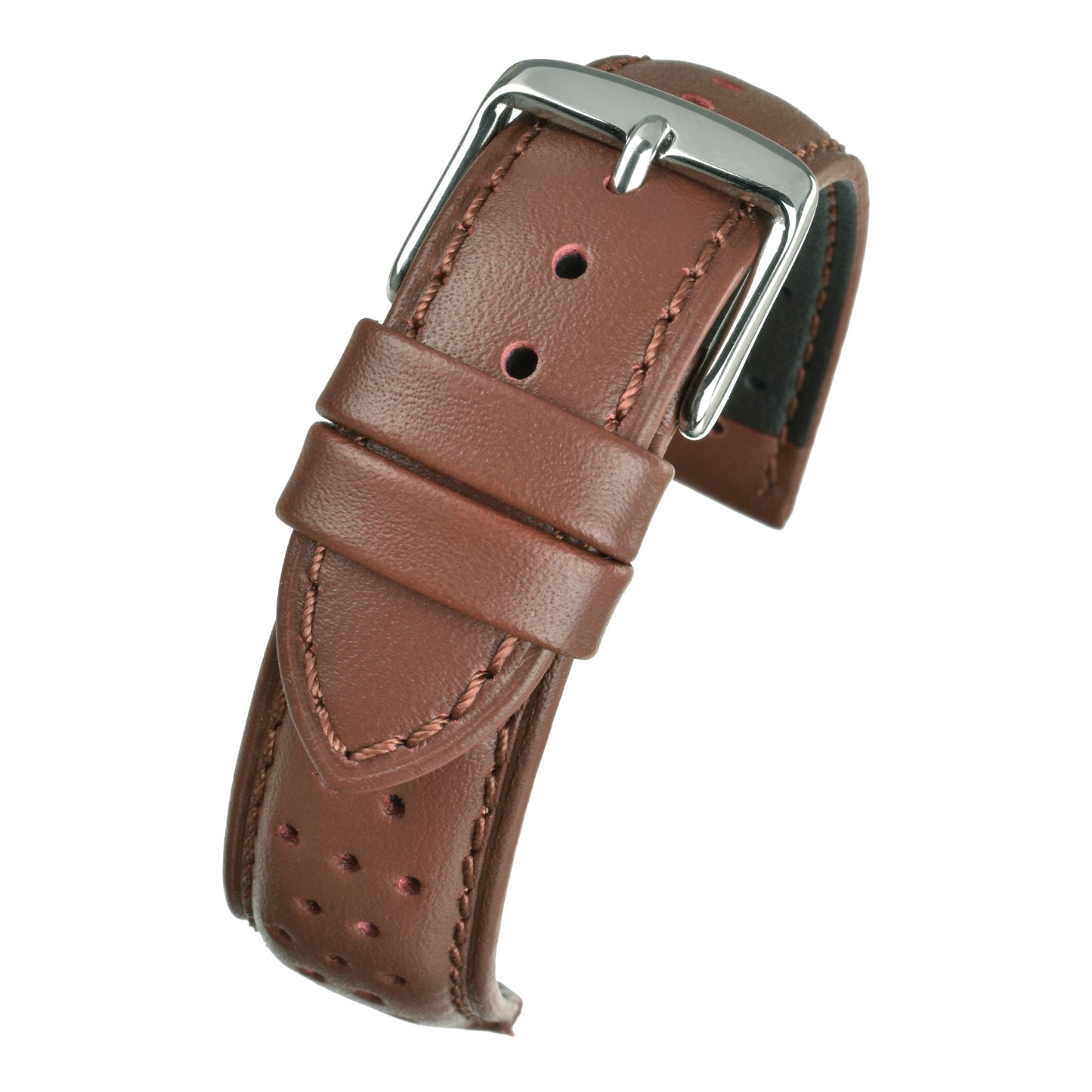 Smooth Perforated Leather Watch Strap