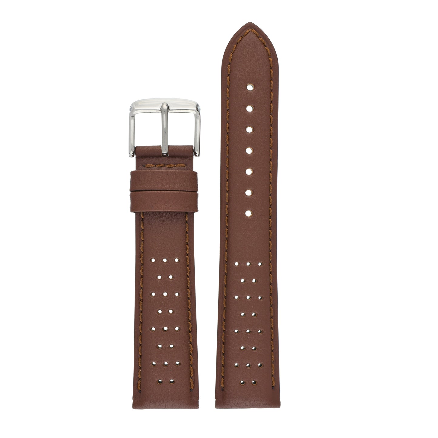 Smooth Perforated Leather Watch Strap