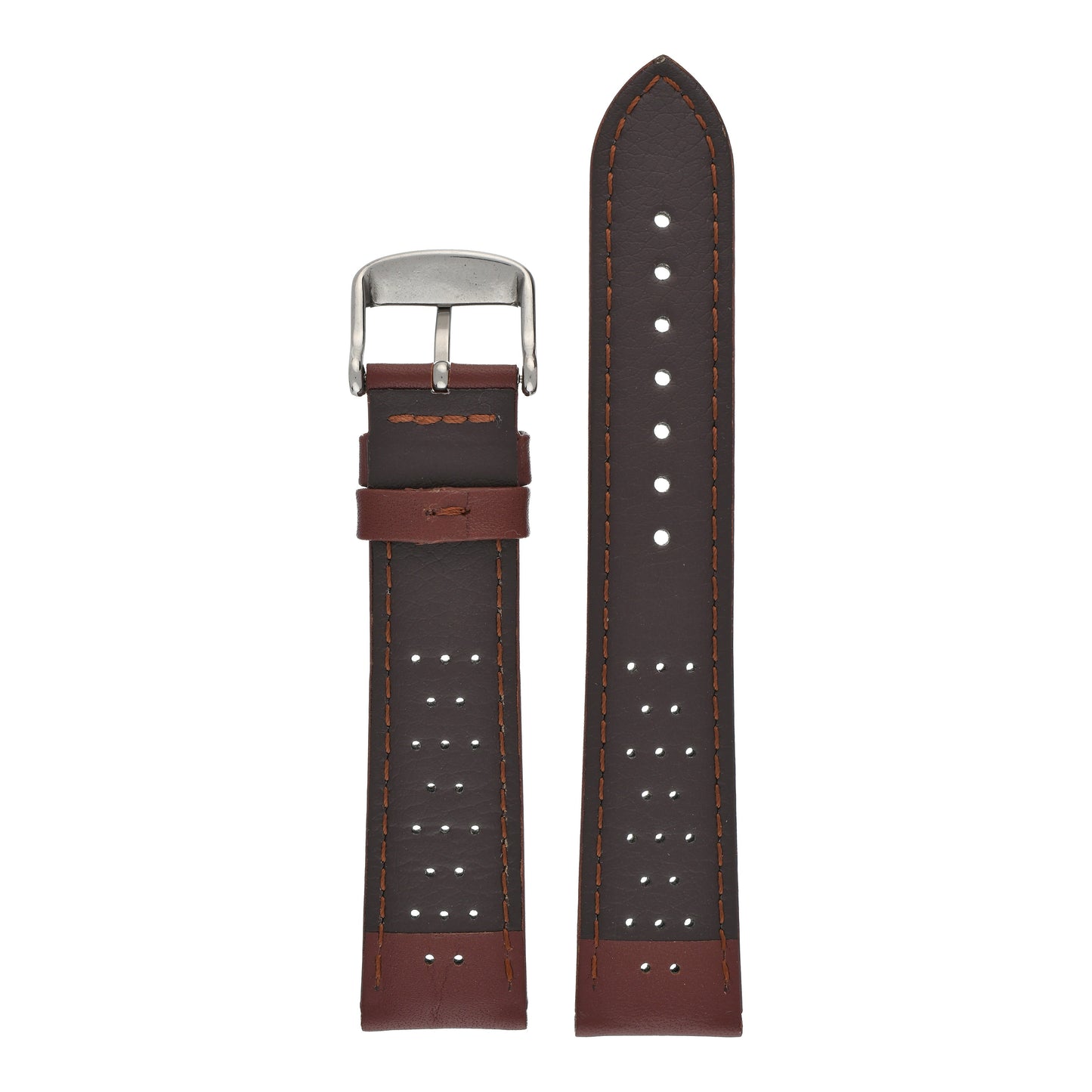 Smooth Perforated Leather Watch Strap