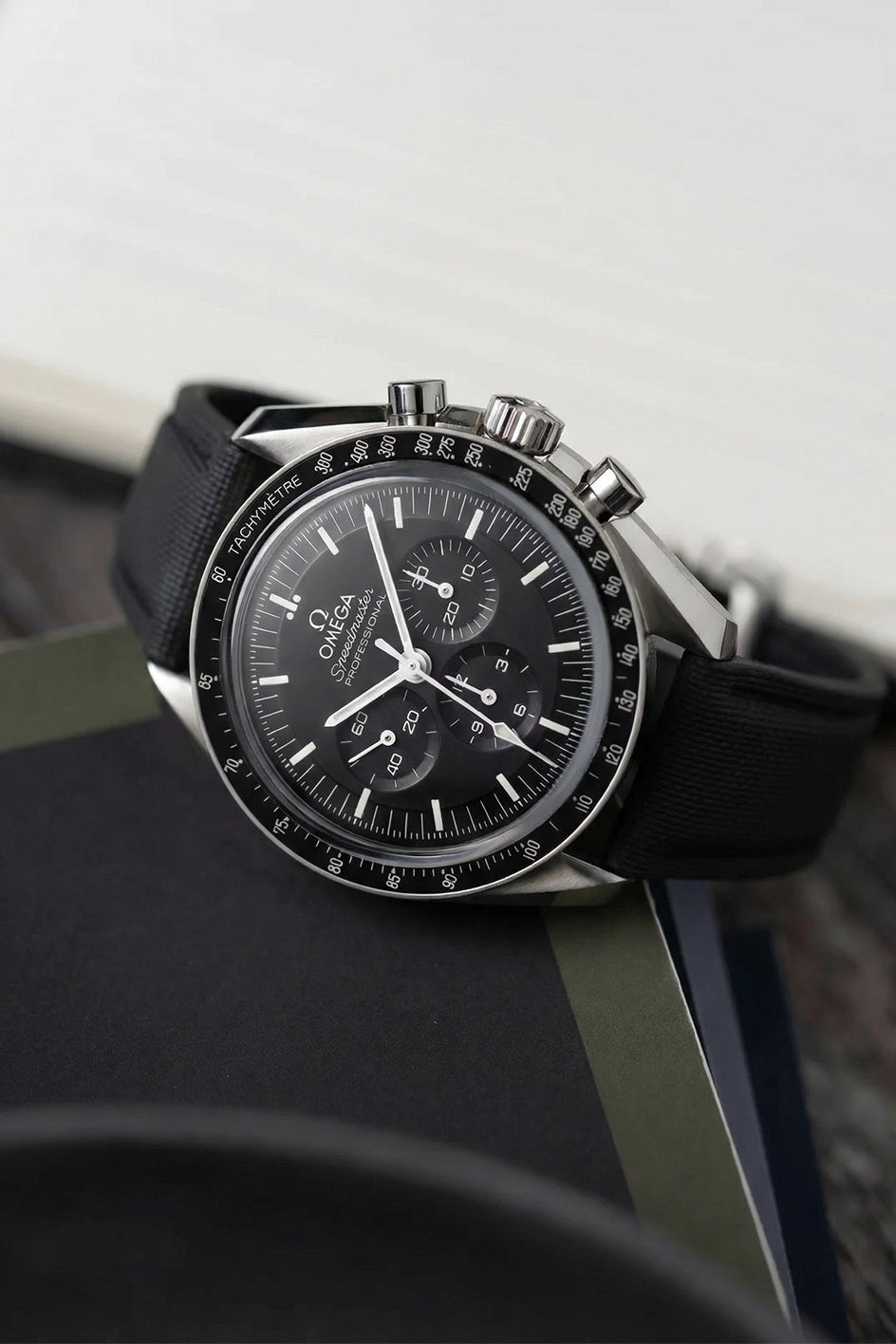 Omega Speedmaster Sailcloth FKM Rubber Strap with Deployant Clasp