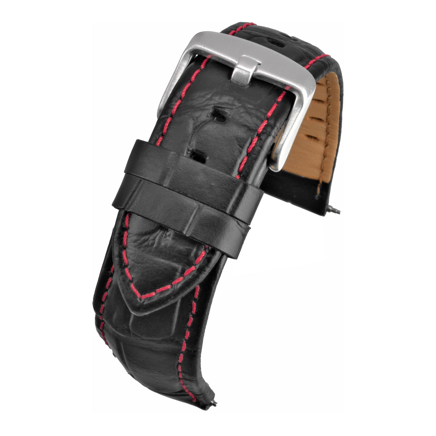 Sports Alligator Grain Leather Watch Strap