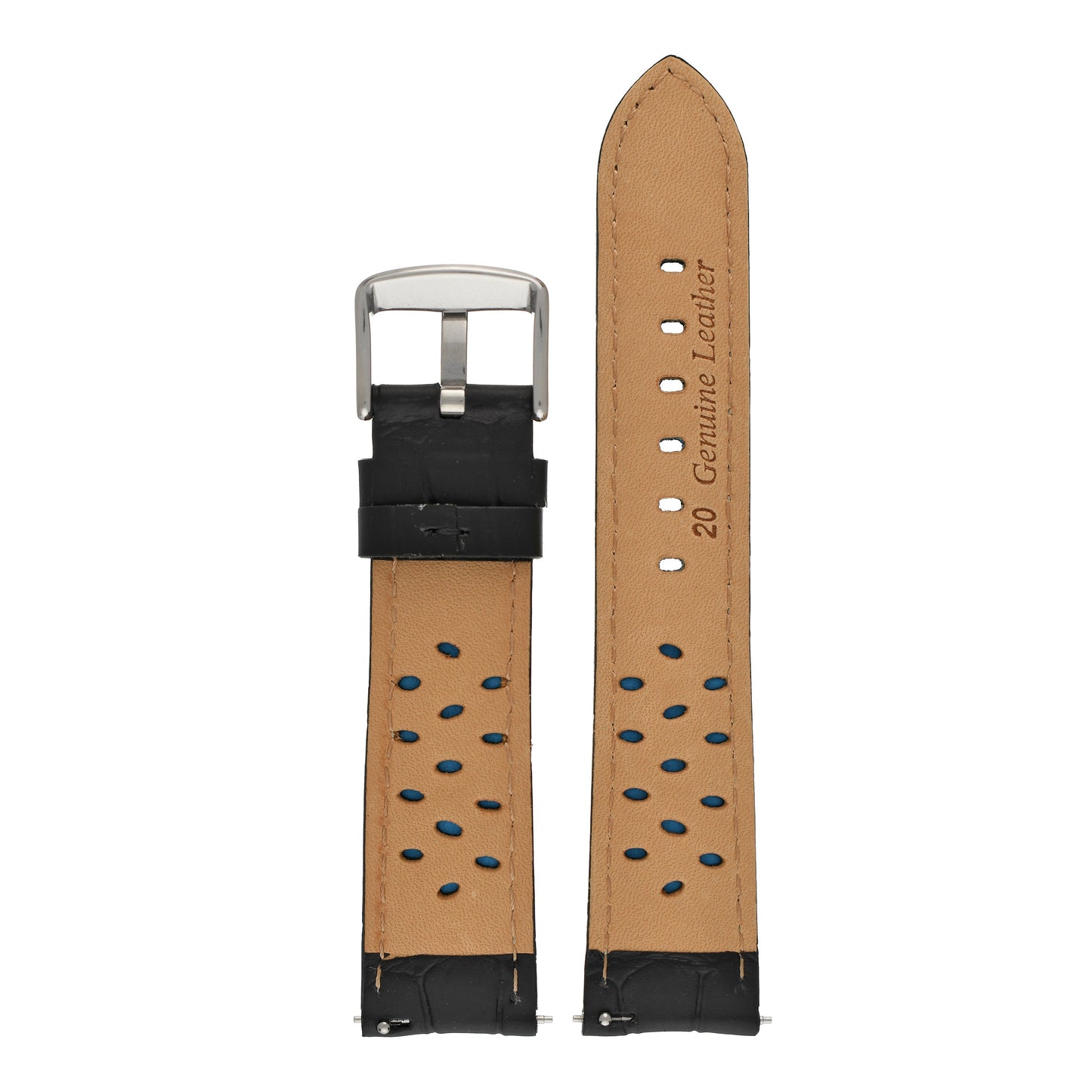 Sports Alligator Grain Leather Watch Strap