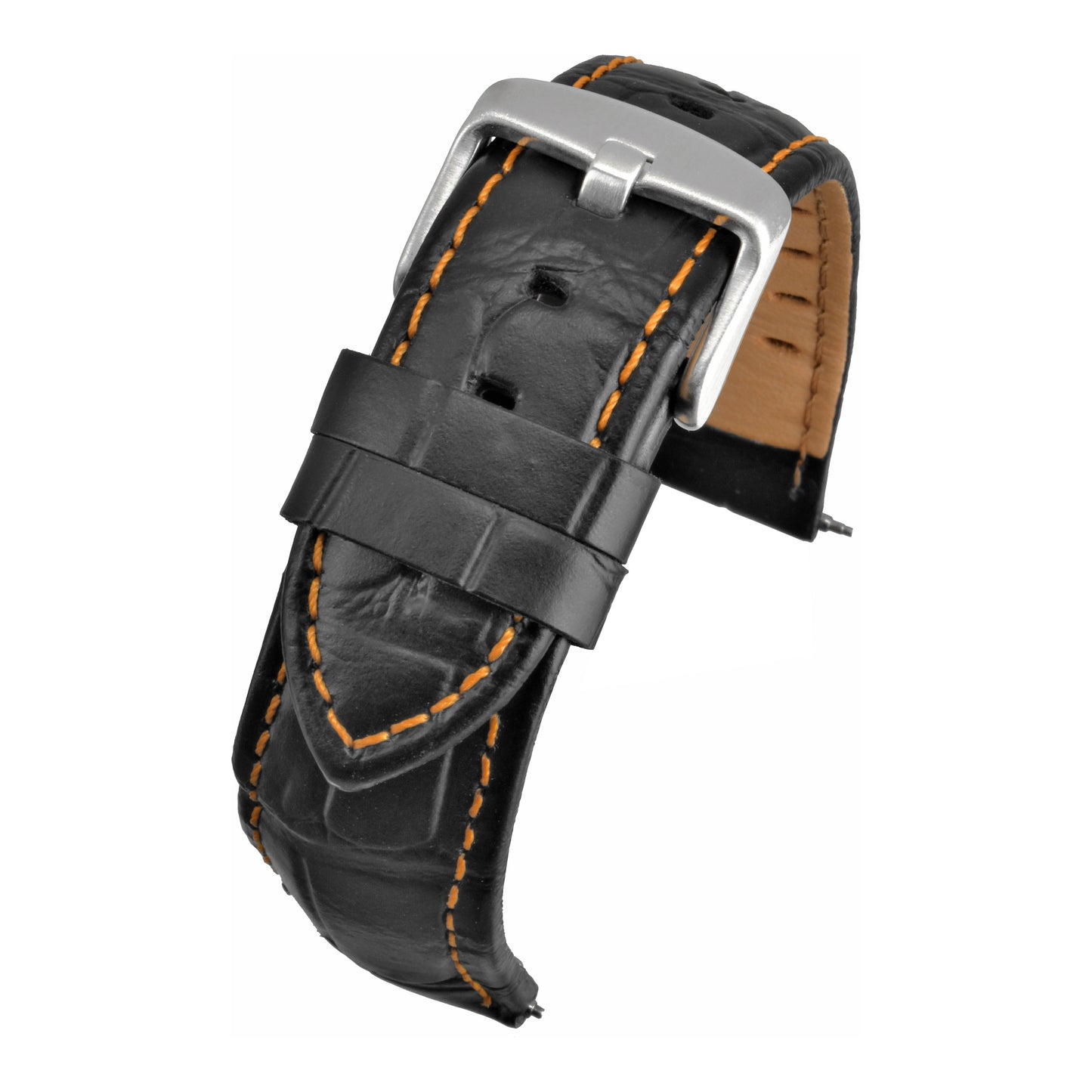 Sports Alligator Grain Leather Watch Strap