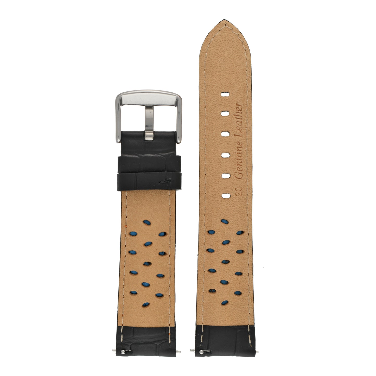 Sports Alligator Grain Leather Watch Strap