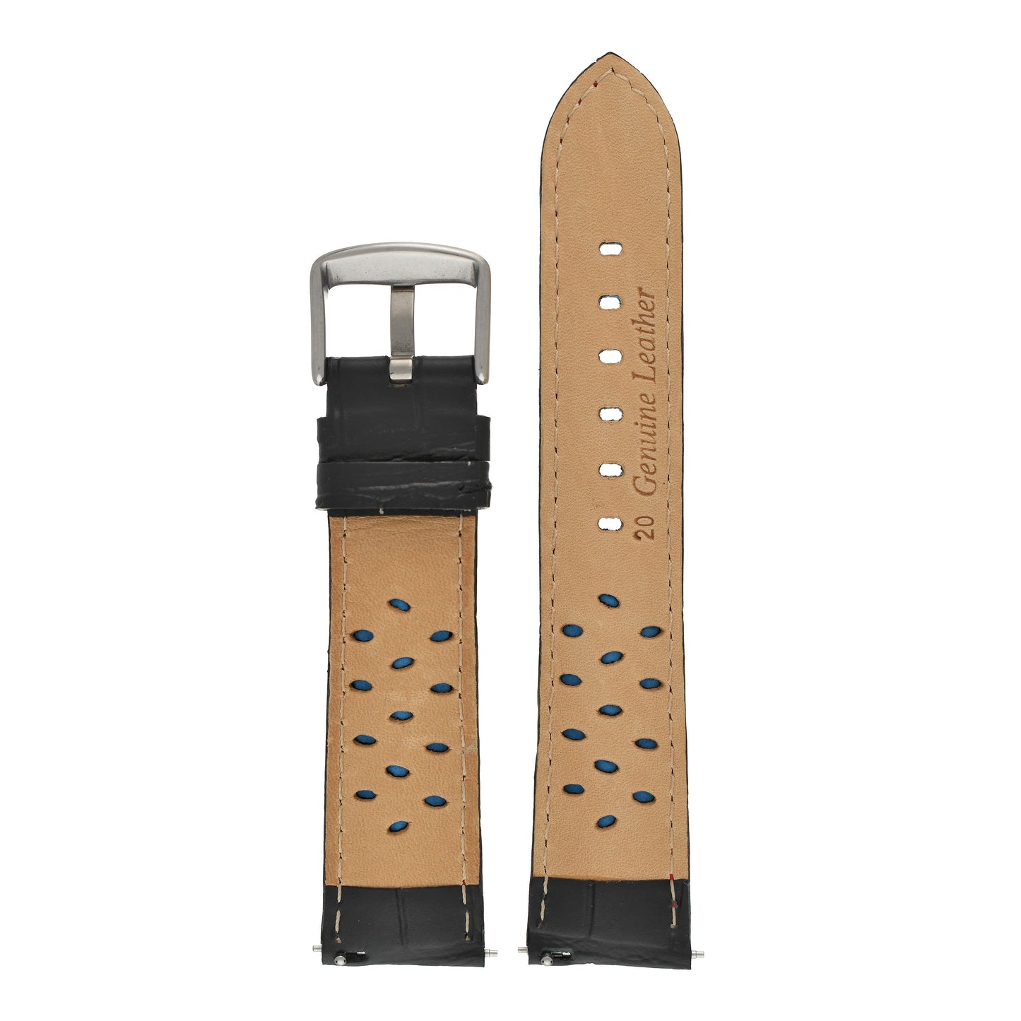 Sports Alligator Grain Leather Watch Strap