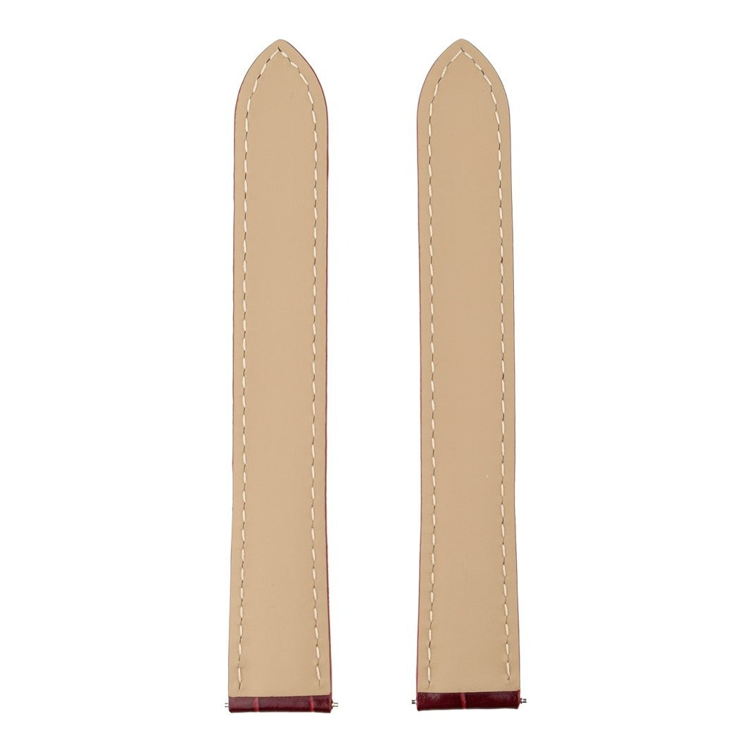Square Alligator Grain Leather Watch Strap