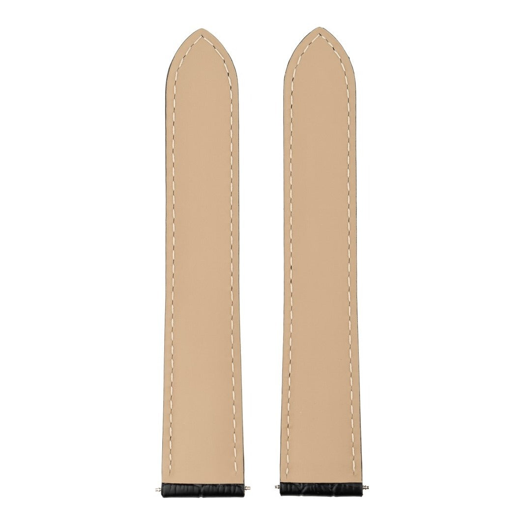 Square Alligator Grain Leather Watch Strap