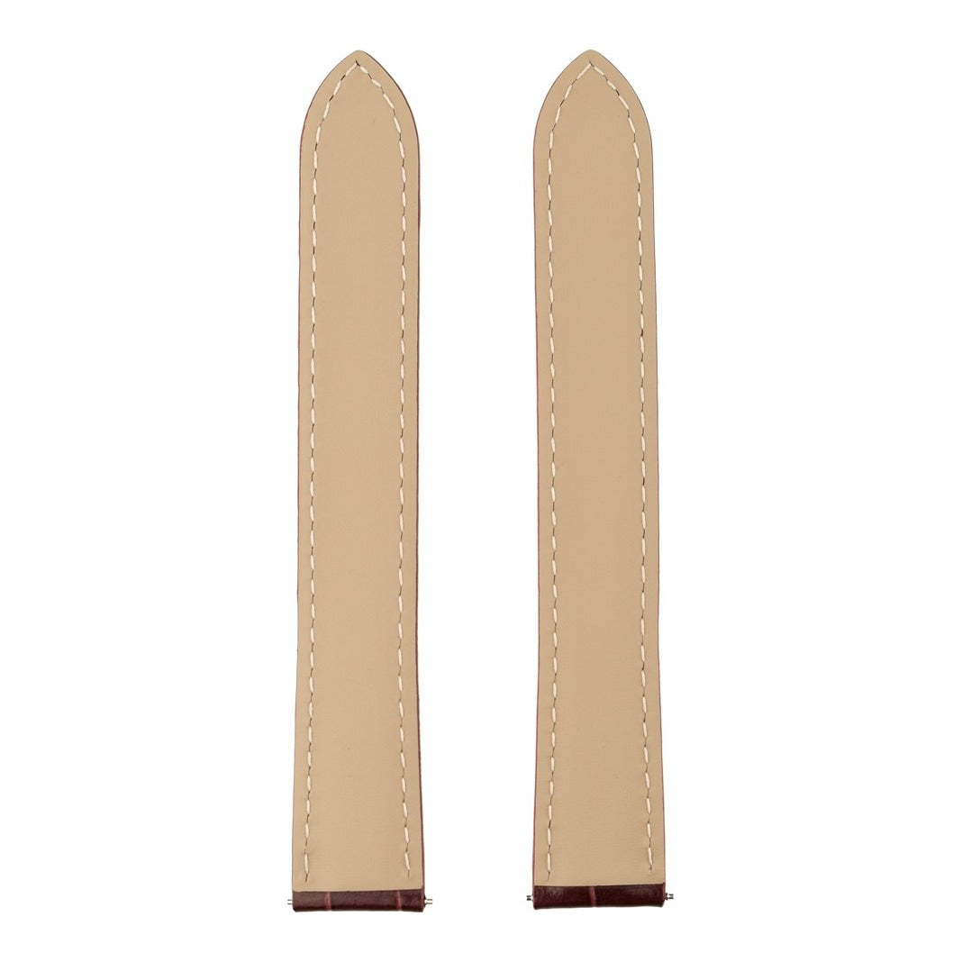 Square Alligator Grain Leather Watch Strap