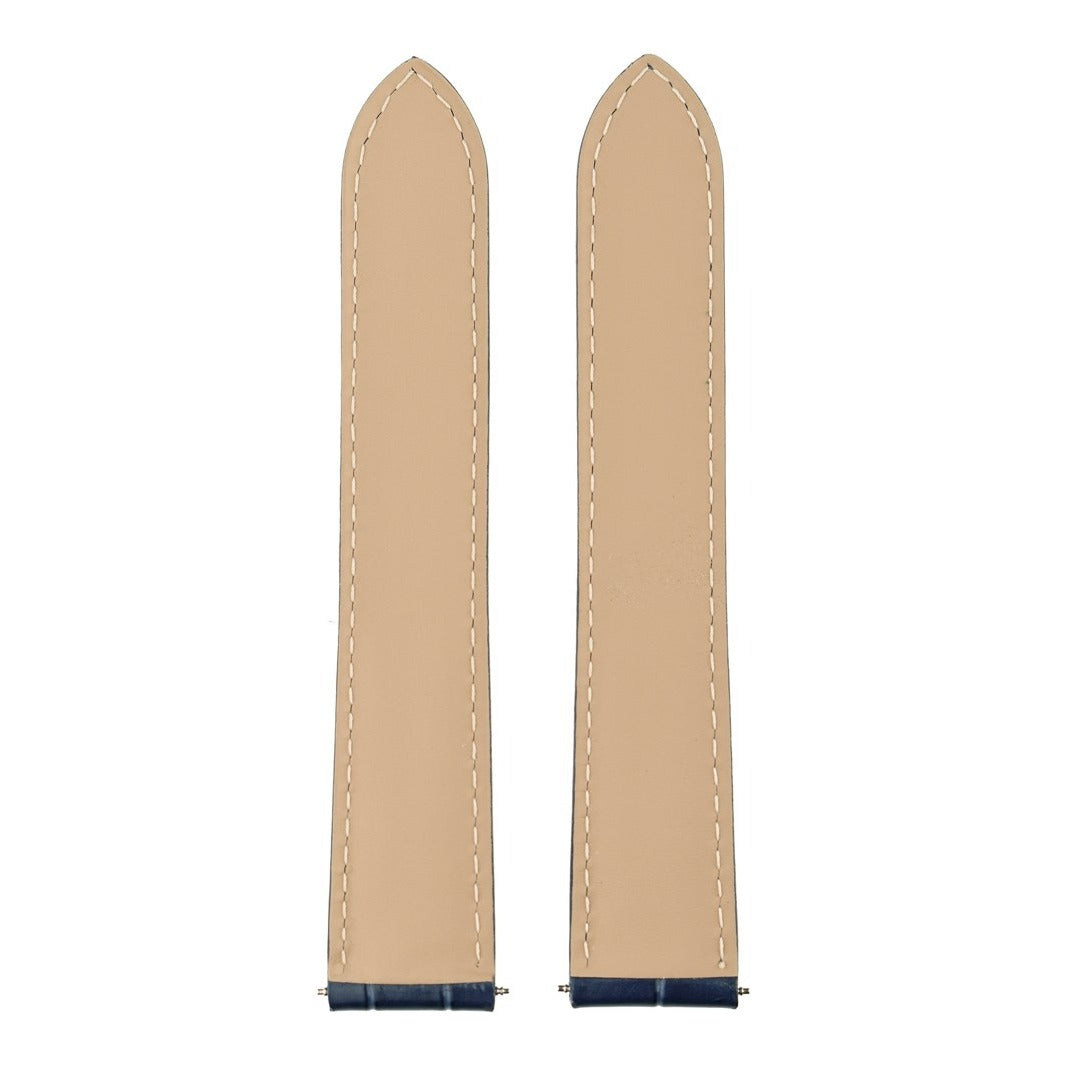 Square Alligator Grain Leather Watch Strap