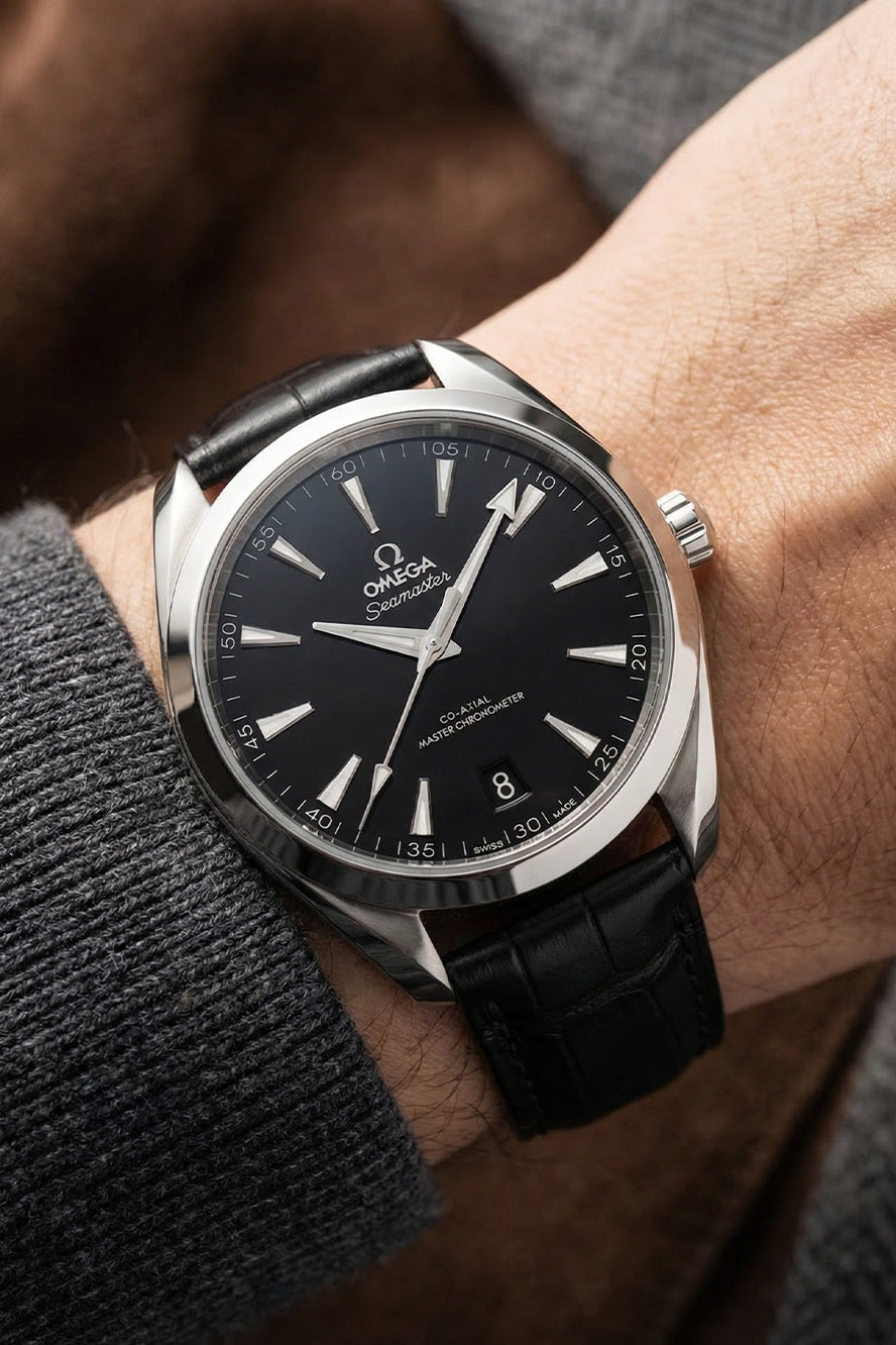 Omega Seamaster Aqua Terra 150M Alligator Embossed Leather Strap Replacement