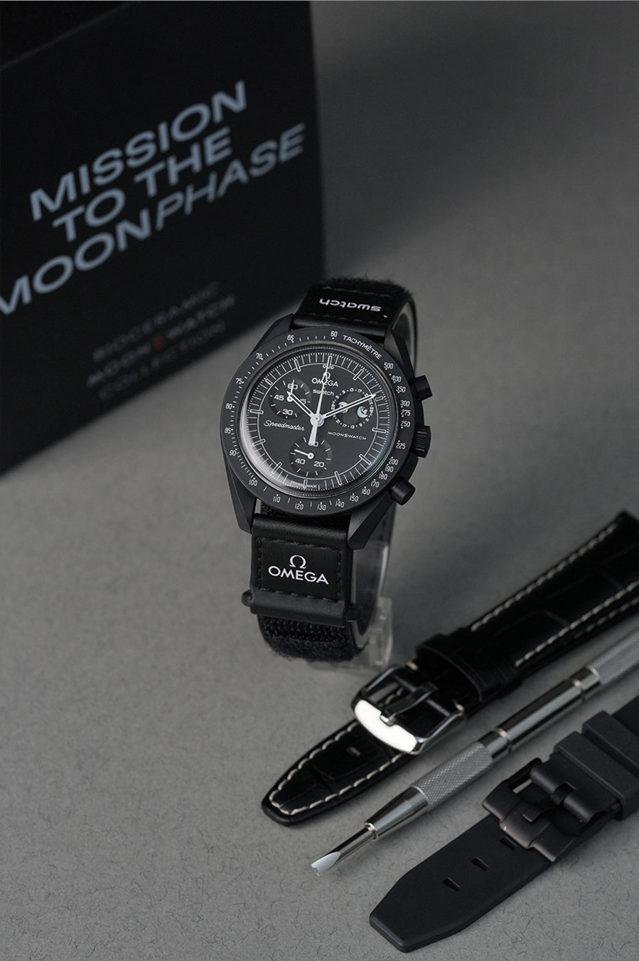 Swatch x OMEGA MoonSwatch Mission To MoonPhase: Snoopy Black 'Flagship' Bundle