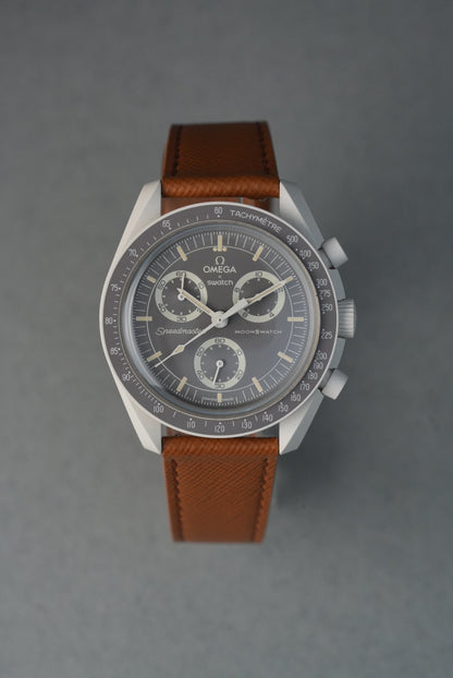 MoonSwatch Desert Italian Saffiano Leather Watch Strap – Tan