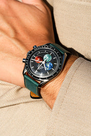 Tuscan Pueblo Leather Strap with Contrast Stitch – 18mm to 22mm – Teal