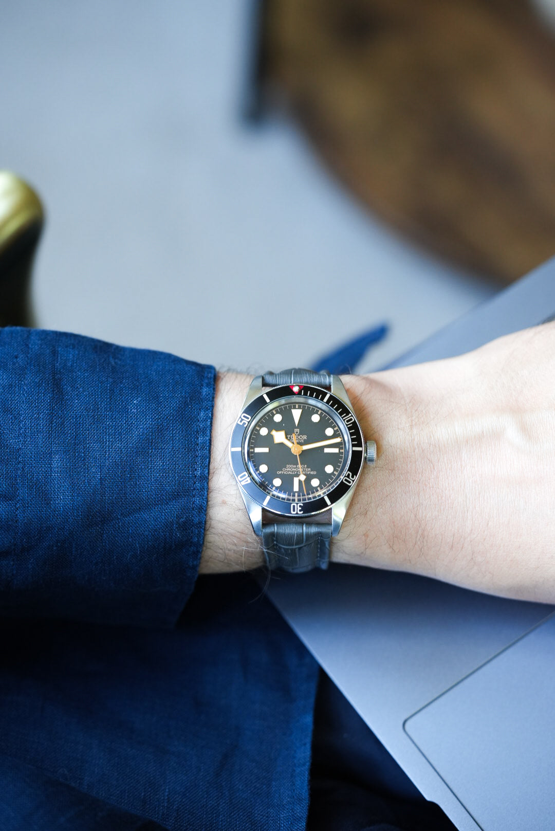 Tudor Black Bay Embossed Leather Strap | Alligator Pattern | 20mm