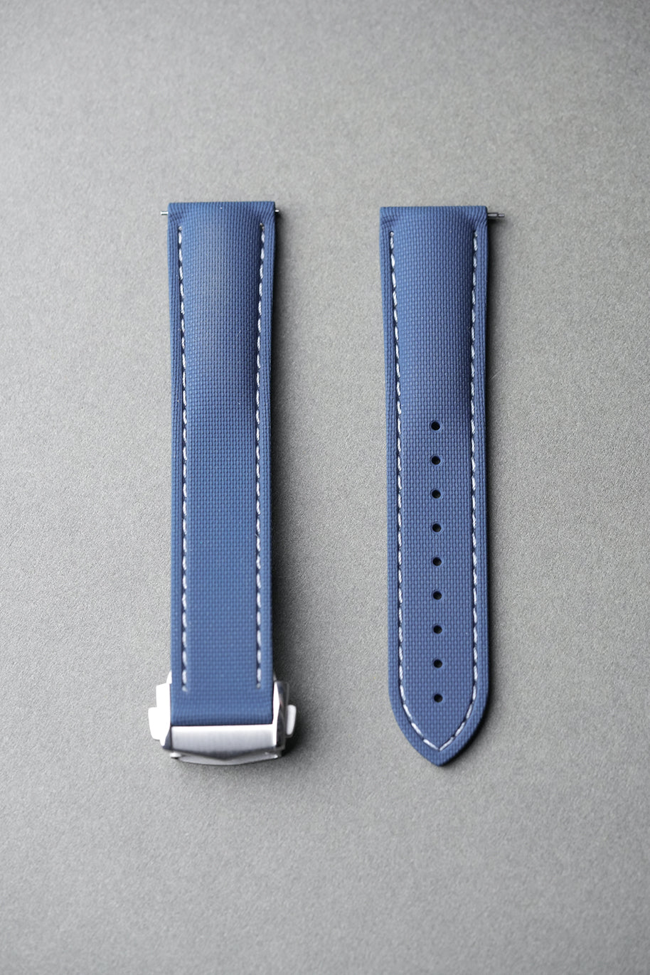 Sailcloth Effect FKM Rubber Strap with Deployant Clasp 20mm-22mm